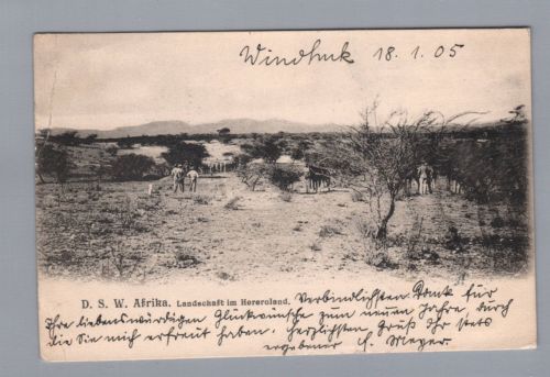 Dt. Kolonien Südwestafrika , Feldpost Ansichtkarte Landschaft Hereroland 1905
