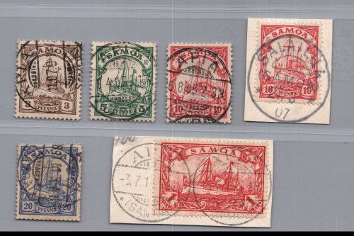 Deutsche Kolonien Samoa Lot aus Michel Nr. 7/16 gestempelt