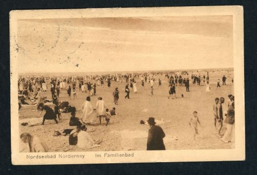 Inflation Ansichtskarte Norderney - im Familienbad 1923