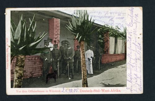 Dt. Kolonien Südwestafrika Ansichtskarte Offizierhaus in Windhuk Feldpost 1905