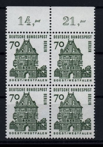 Berlin Deutsche Bauwerke , Michel Nummer 248 , 4er Block Oberrand postfrisch