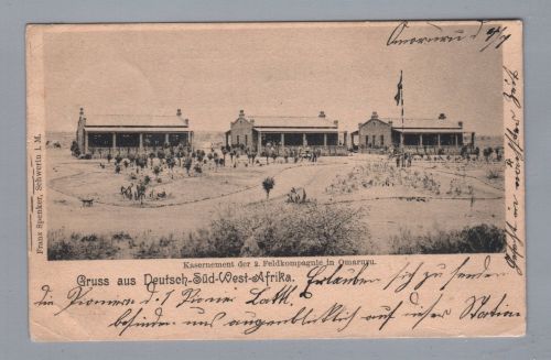 Dt. Kolonien Südwestafrika Ansichtskarte Kaserne Omaruru 1904 n. Mützig