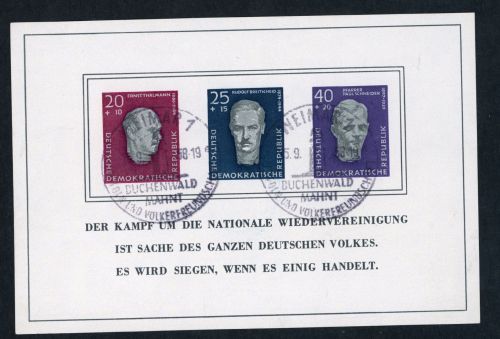 DDR Block Nummer 15 gestempelt Weimar