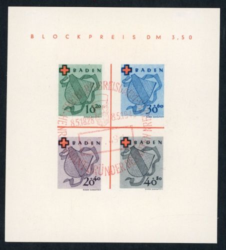 All. Besetzung Franz. Zone Baden Block 2 I gestempelt