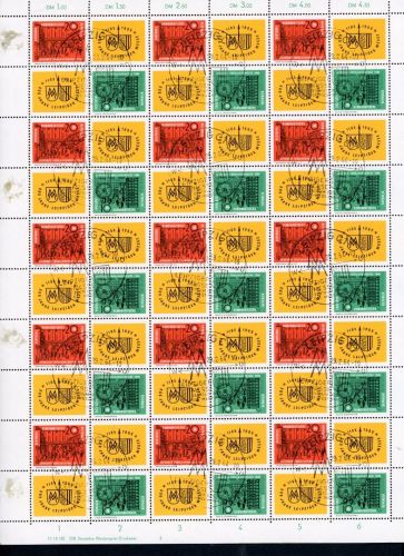 DDR Michel-Nr. 1012 + 1013, Zusammendruck Bogen gestempelt