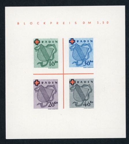 All. Besetzung Franz. Zone Baden Block 2II ungebraucht