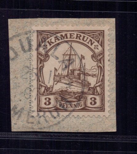 Dt. Kolonien Kamerun Michel Nr. 7 Briefstück gestempelt