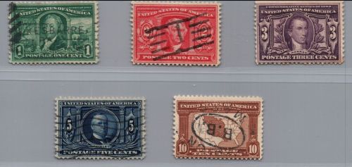 USA Michel Nummer 154 - 158 gestempelt