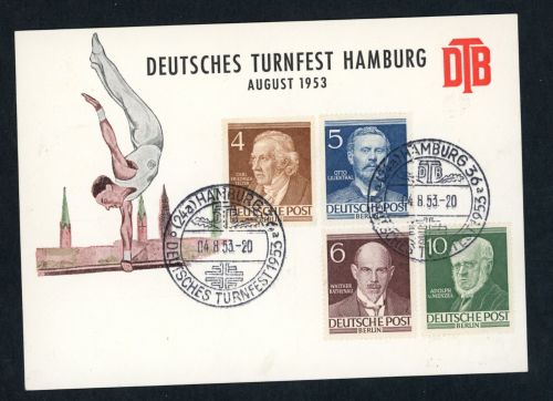 Erinnerungskarte Deutsches Turnfest Hamburg 1953