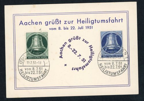 Erinnerungskarte Heiligtumsfahrt Aachen 1951