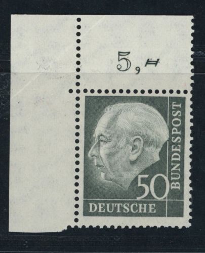 Bund Heuss Michel Nummer 189 Bogenecke postfrisch