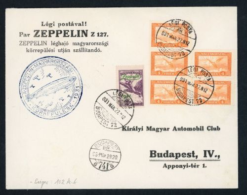 Zeppelin Brief Budapest Ungarn 1927