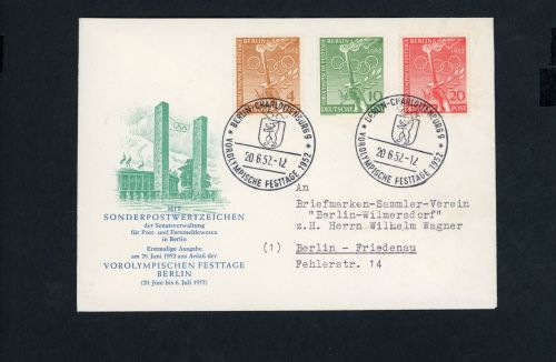 Berlin FDC Michel Nummer 88 - 90 Berlin Sonderstempel