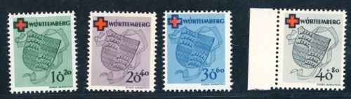 All. Besetzung Franz. Zone Württemberg Michel Nr 40 - 43 A postfrisch