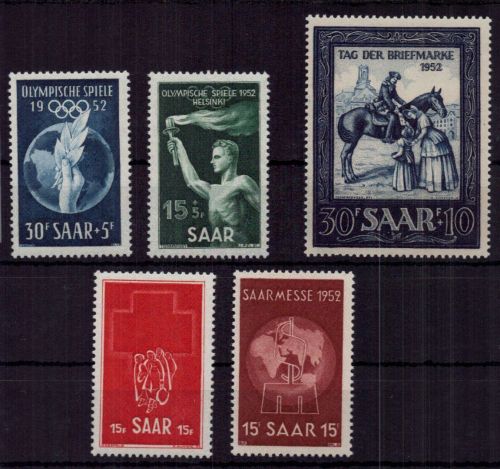 Saargebiet Michel Nummer 314 - 318 postfrisch