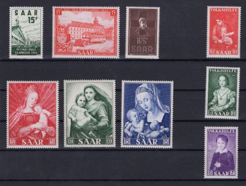 Saarland Michel Nummer 348 - 356 postfrisch
