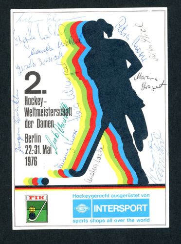 Berlin Michel Nummer 571 Autogrammkarte Hockey Weltmeisterschaft der Damen 1976