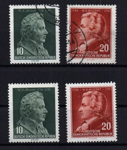 DDR Michel Nummer 510 + 511 gestempelt + postfrisch