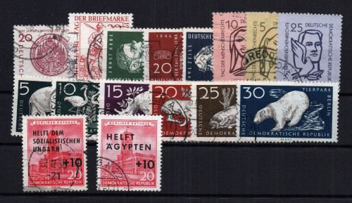 DDR Michel Nummer 543 - 558 gestempelt