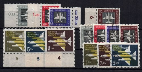 DDR Michel Nummer 609 - 615 postfrisch + gestempelt