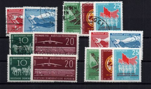 DDR Michel Nummer 655 - 661 postfrisch + gestempelt
