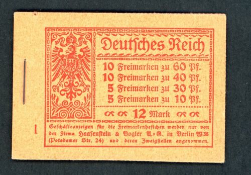 Deutsches Reich Markenheftchen 15A postfrisch vollständig