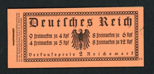 Deutsches Reich Markenheftchen 26.1 postfrisch vollständig