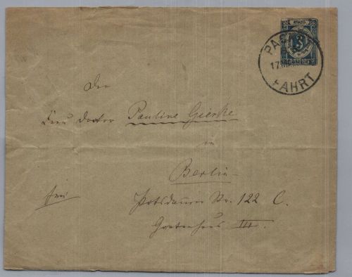 Brief - Privat Stadtpost - Berlin Packetfahrt Brief - gelaufen 1890 mit Inhalt