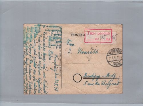 Alliierte Besetzung Taxe percue - Neuenburg nach Metz 1947