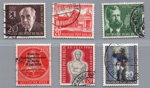 Berlin Michel-Nr. 115 - 120 gestempelt
