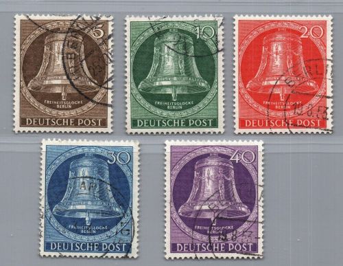 Berlin Michel Nummer 101 - 105 gestempelt