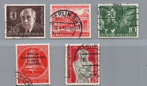 Berlin Michel Nummer 115 - 119 gestempelt