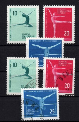 DDR Michel Nummer 830 - 832 postfrisch + gestempelt