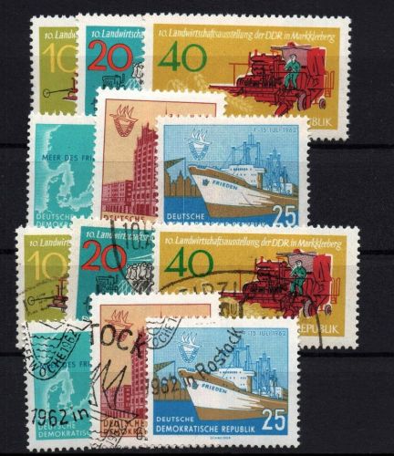 DDR Michel Nummer 895 - 900 postfrisch + gestempelt