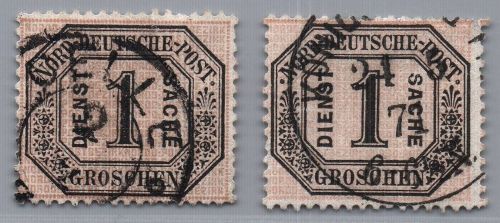 Norddeutscher Bund Michel-Nr. 4 LOT Dienstmarken gestempelt