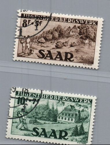 Saarland Michel Nummer 262 + 263 gestempelt + geprüft
