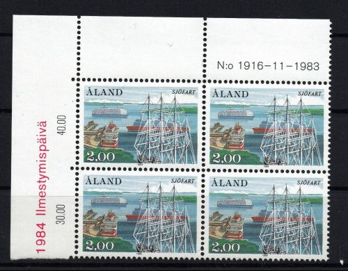 Aland Michel Nummer 7 Viererblock postfrisch