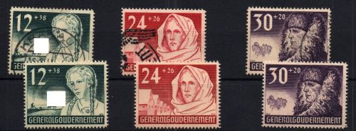 Generalgouvernement Michel-Nr. 56 - 58 postfrisch + gestempelt