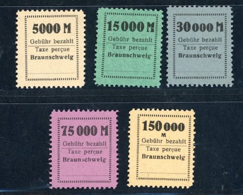 Lokalausgaben Braunschweig Gebührenzettel Firma Behrens ungebraucht 1923