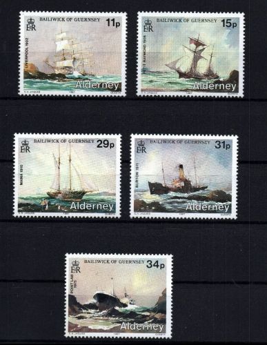 Alderney Michel Nummer 32 - 36 postfrisch
