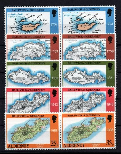 Alderney Michel Nummer 37 - 41 Paare postfrisch