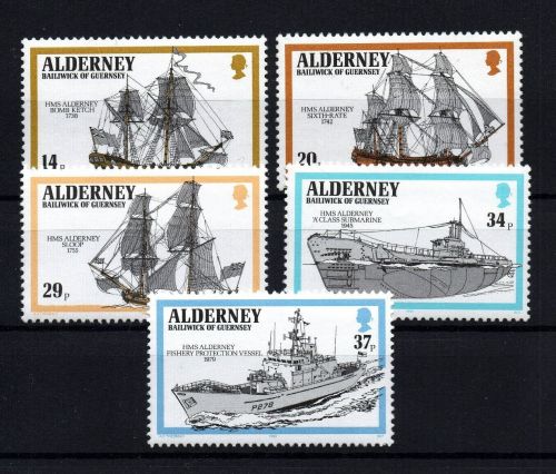 Alderney Michel Nummer 43 - 47 postfrisch