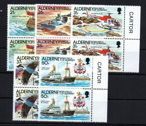 Alderney Michel Nummer 49 - 53 Paare postfrisch