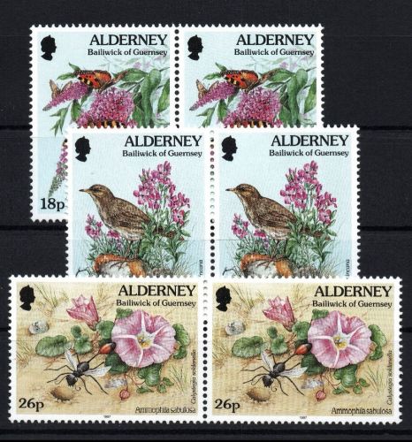Alderney Michel Nummer 100 - 102 Paar postfrisch