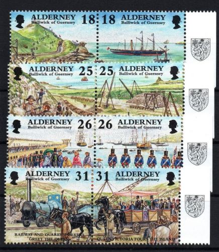 Alderney Michel Nummer 108 - 115 Paare postfrisch