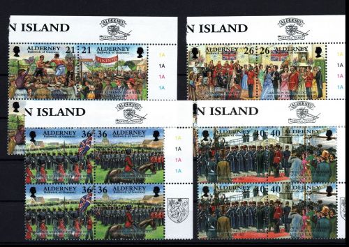 Alderney Michel Nummer 158 - 165 Viererblock postfrisch