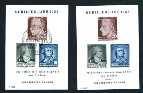 DDR Block Nummer 12 postfrisch + gestempelt