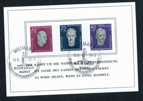 DDR Block Nummer 15 gestempelt Weimar
