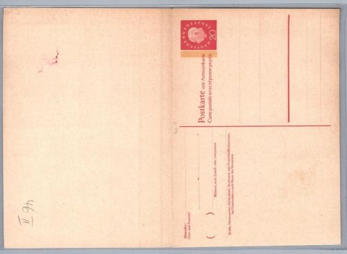 Bund Heuss Ganzsachen Postkarte 46 II mit Antwortkarte ungebraucht