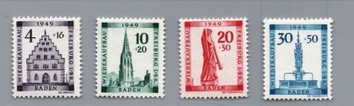Franz. Zone Baden Michel Nummer 38 A - 41 A postfrisch
